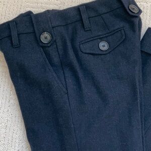Loft Navy Wool Blend Petite Herringbone Tweed Trousers 2P